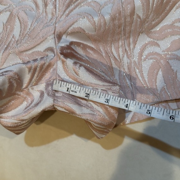 Intermix Lydia Lurex Pink Metallic Jacquard Leaf Side Zip Short - Picture 12 of 14